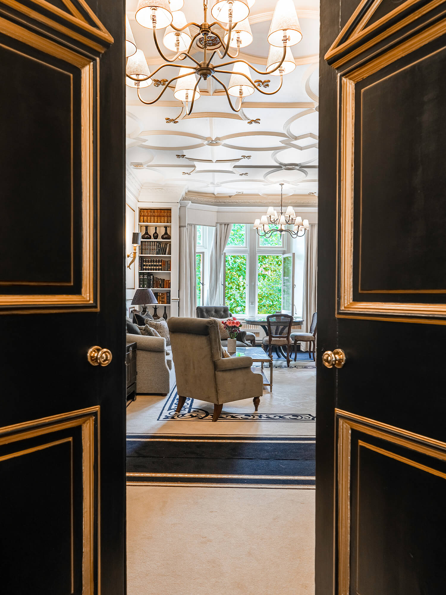 View from the door of the living room of the Sloane Suite at 11 Cadogan Gardens