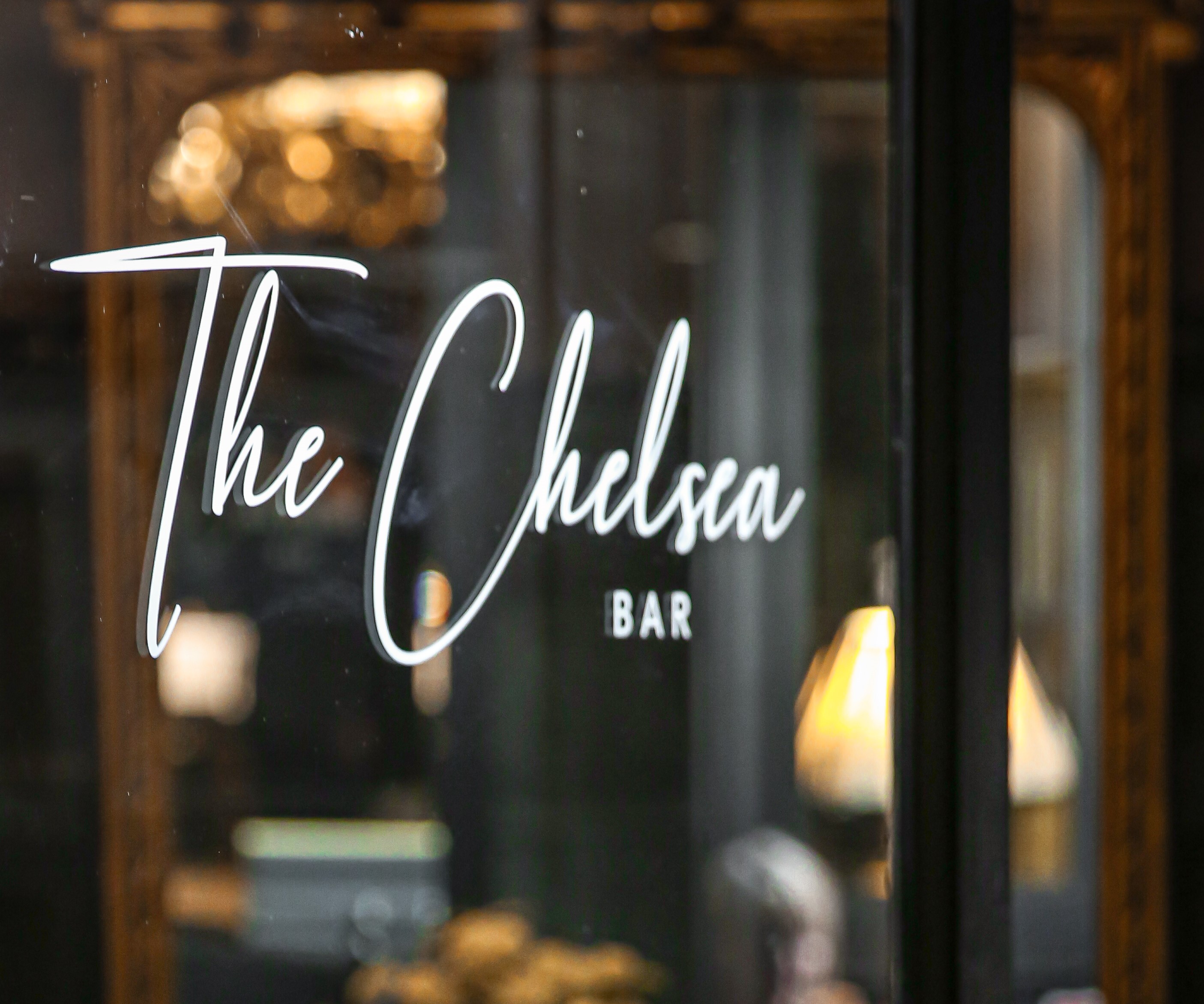 The Chelsea London Cocktail Bar window signage 