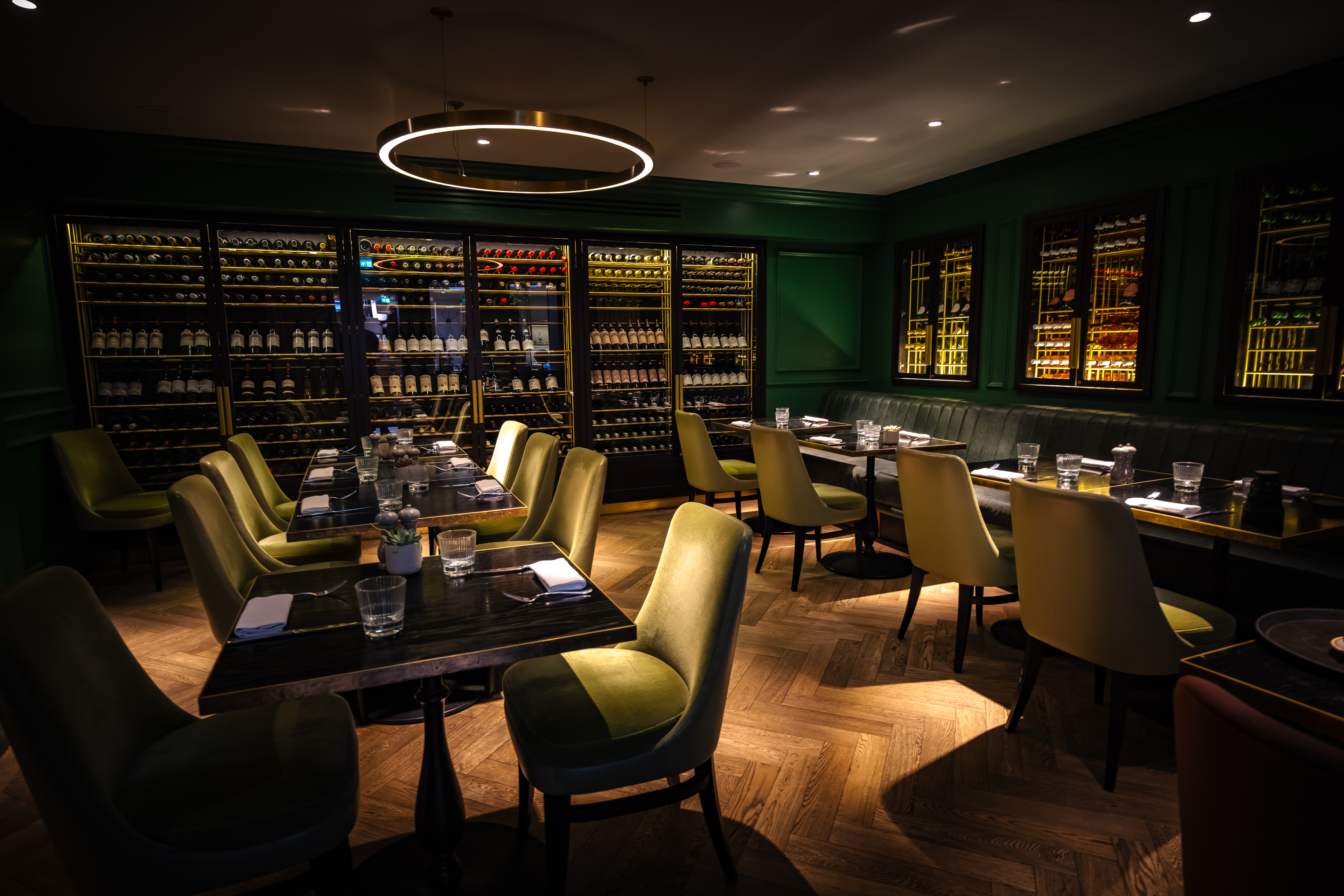 Glass-fronted Wine Room for small events in London at Hans' Bar & Grill