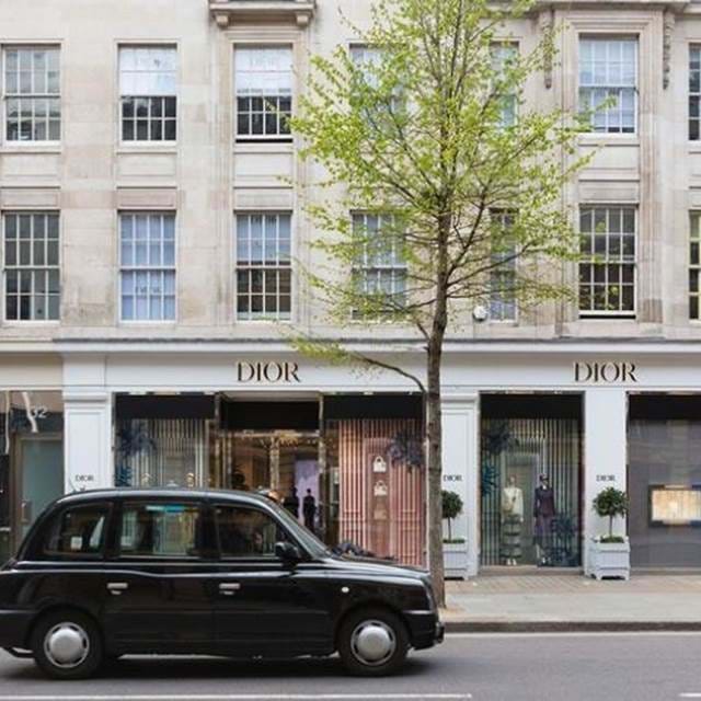 Exterior day time view of Dior on Sloane Street in London