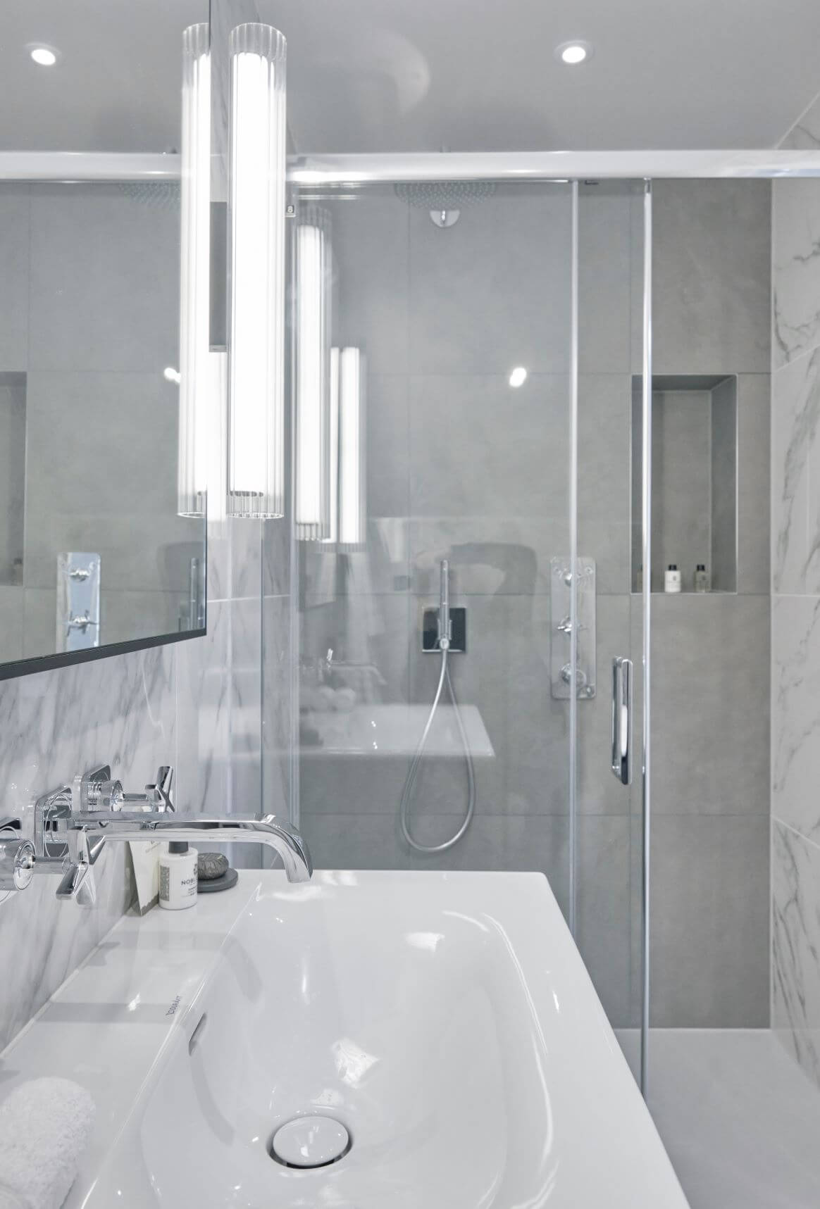 Shower inside bathroom in an apartment at 11 Cadogan Gardens